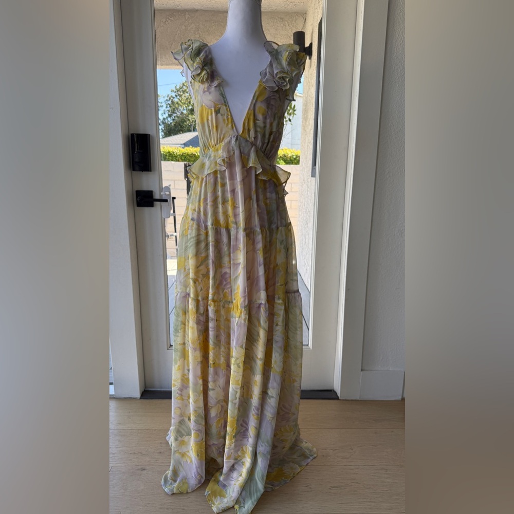 Brand new Yellow, Sage & lilac Floral Maxi Dress